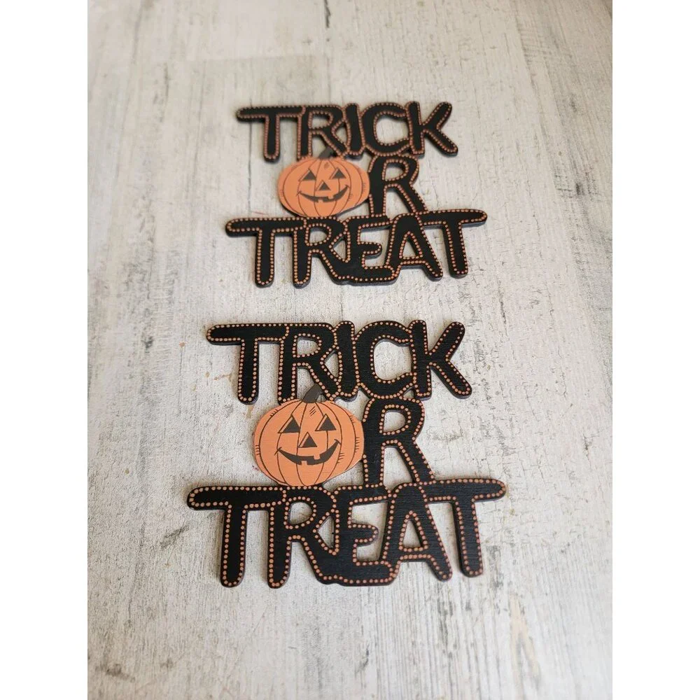 Trick or treat magnet wooden Halloween vintage home decor set